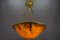 Lámpara colgante francesa estilo neoclásico de ámbar y bronce, 1920, Imagen 13