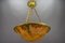 French Neoclassical Style Amber Alabaster and Bronze Pendant Light, 1920, Image 12