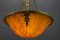 French Neoclassical Style Amber Alabaster and Bronze Pendant Light, 1920, Image 7