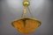 Lámpara colgante francesa estilo neoclásico de ámbar y bronce, 1920, Imagen 9