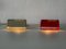 Mid-Century Red and Grey Metal Table Lamps, Germany, 1950s, Set of 2 2