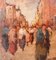Telesforo Franchino, Venice Market, Oil Painting, 20th Century, Framed, Image 2