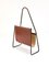 Mid-Century Magazine Rack in Brass & Brown Leather attributed to Carl Auböck, Austria, 1950s, Image 7