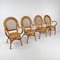 Vintage Rattan and Bamboo Chairs, 1970s, Set of 4 1