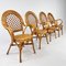 Vintage Rattan and Bamboo Chairs, 1970s, Set of 4 2
