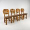 Vintage Modernist Oak Dining Chairs, 1960s, Set of 4 1