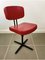 Red and Black Swivel Desk Chair, 1960s 3