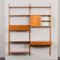 Danish Home Office Shelving System in Teak with Floating Desk and Exposition Shelf,1960s 4