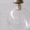 Mid-Century French Clear Glass and Brass Bulb Pendant Light 6