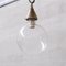 Mid-Century French Clear Glass and Brass Bulb Pendant Light 1