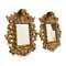 Specchi Cornucopia in legno intagliato e dorato, set di 2, Immagine 1