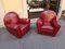 Vanity Fair Armchairs in Bordeaux Leather, 1980s, Set of 2 7