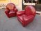 Fauteuils Vanity Fair en Cuir Bordeaux, 1980s, Set de 2 5