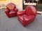 Vanity Fair Armchairs in Bordeaux Leather, 1980s, Set of 2 5