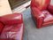 Vanity Fair Armchairs in Bordeaux Leather, 1980s, Set of 2 6