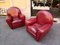 Fauteuils Vanity Fair en Cuir Bordeaux, 1980s, Set de 2 3