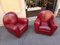 Fauteuils Vanity Fair en Cuir Bordeaux, 1980s, Set de 2 4