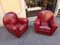 Vanity Fair Armchairs in Bordeaux Leather, 1980s, Set of 2 4