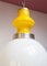 Deckenlampe in Opalglas in Gelb & Weiß, 1960er 4