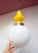 Lámpara de techo opalina en amarillo y blanco, años 60, Imagen 3