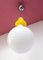 Yellow and White Opaline Glass Pendant, 1960s, Image 6
