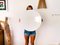 Large Italian Minimalist Opaline & White Acrylic Pill Flush Mount from Luminaries Novalux, 1990s, Image 2