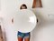 Large Italian Minimalist Opaline & White Acrylic Pill Flush Mount from Luminaries Novalux, 1990s, Image 4