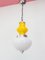 Yellow and White Opaline Glass Pendant, 1960s 2
