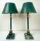 Lampes de Bureau Style Empire sur Socle en Marbre, 1950s, Set de 2 1
