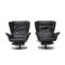 Reclining Black Leather Armchairs, 1970s, Set of 2, Image 2