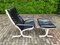 Scandinavian Chair with Footstool, 1970s, Set of 2 3