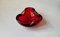 Murano Roter Kiss Glas Aschenbecher von Fratelli Toso, Italien, 1970er 3