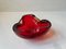 Murano Red Kiss Glass Ashtray by Fratelli Toso, Italy, 1970s 4