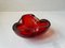 Murano Red Kiss Glass Ashtray by Fratelli Toso, Italy, 1970s, Image 1