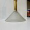 Italian Art Deco Revival Pendant Lamp in Brass and Glass, 1970s 4