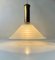 Italian Art Deco Revival Pendant Lamp in Brass and Glass, 1970s 5