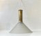 Italian Art Deco Revival Pendant Lamp in Brass and Glass, 1970s, Image 1