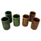 Tazas de cerámica marrón y verde, Francia, años 70. Juego de 5, Imagen 1