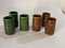 Tazas de cerámica marrón y verde, Francia, años 70. Juego de 5, Imagen 9