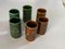 Tazas de cerámica marrón y verde, Francia, años 70. Juego de 5, Imagen 2