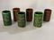 Cups in Brown & Green Ceramic, France, 1970s, Set of 5 8