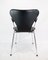 Silla Series Seven modelo 3207 con cuero negro de Arne Jacobsen para Fritz Hansen, década de 2000, Imagen 6