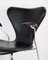 Silla Series Seven modelo 3207 con cuero negro de Arne Jacobsen para Fritz Hansen, década de 2000, Imagen 2