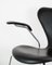 Serie Seven Stuhl Modell 3207 mit schwarzem Leder von Arne Jacobsen für Fritz Hansen, 2000er 5