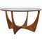 Teak Coffee Table with Glass Top, 1960s, Image 1