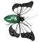 Mid-Century Modern Metal and Green Murano Glass Wall Lamp Butterfly, Italy, 1960s 1