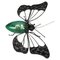 Mid-Century Modern Metal and Green Murano Glass Wall Lamp Butterfly, Italy, 1960s, Image 1