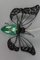 Mid-Century Modern Metal and Green Murano Glass Wall Lamp Butterfly, Italy, 1960s 2