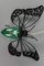 Mid-Century Modern Metal and Green Murano Glass Wall Lamp Butterfly, Italy, 1960s, Image 2