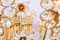 Large Gilt Brass and Crystal Flower Chandelier attributed to Palwa, Germany, 1970s 8